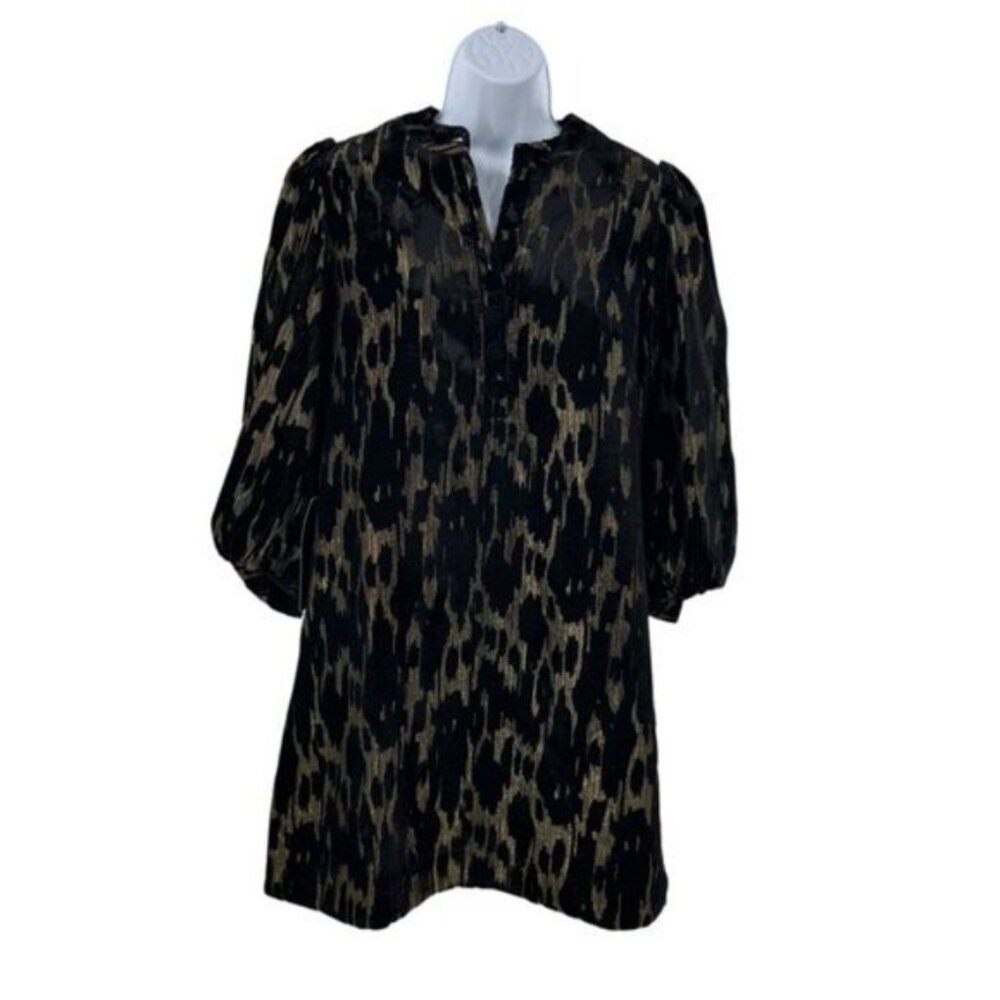 Pomander Place NEW Metallic Velvet Burnout Samantha Party Mini Dress Size S - Picture 4 of 10
